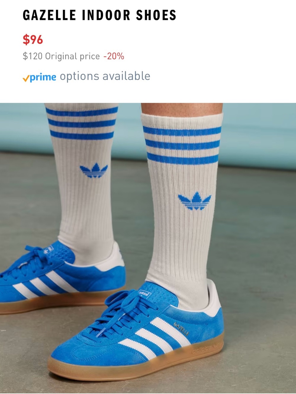 Adidas Gazelle Indoor Blue
Bird Cloud White, Size 10.5 Used